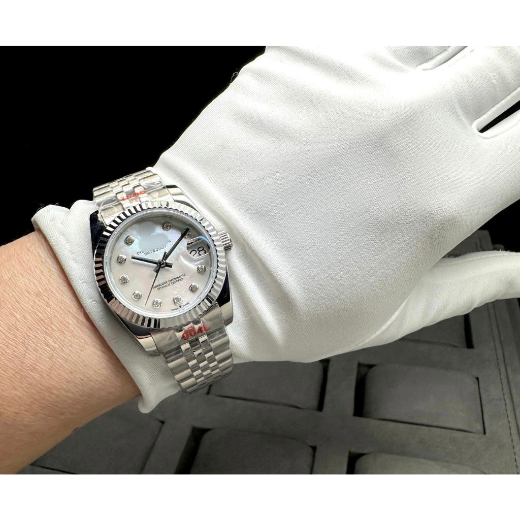 READY STOCK UPGRADED SEMI PREMIUM GRADE 31 mm DJ AUTOMATIC LADIES WATCH