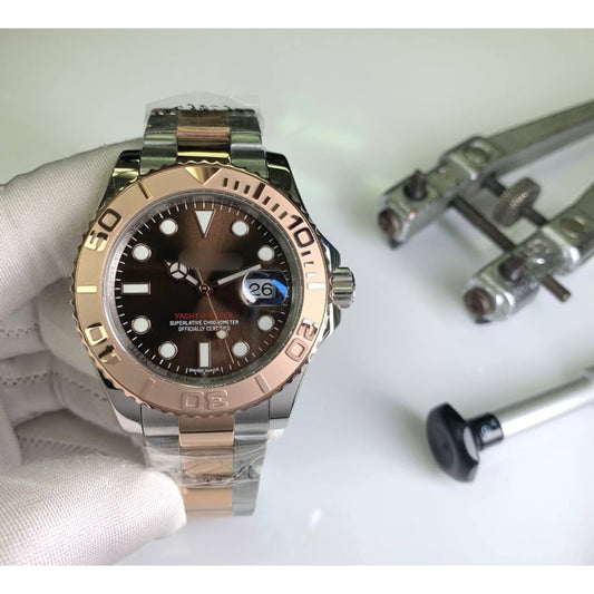 READY STOCK YM BROWN DIAL 40 MM AUTOMATIC MEN WATCH