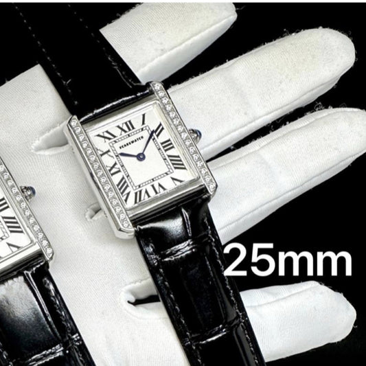 READY STOCK CAR  MUST QUARTZ DIAMOND BEZEL 25MM/27MM CLASSIC WATCH