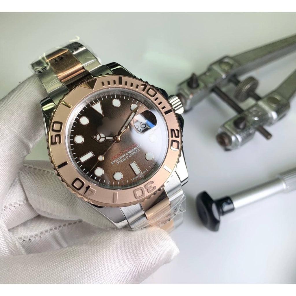 READY STOCK YM BROWN DIAL 40 MM AUTOMATIC MEN WATCH