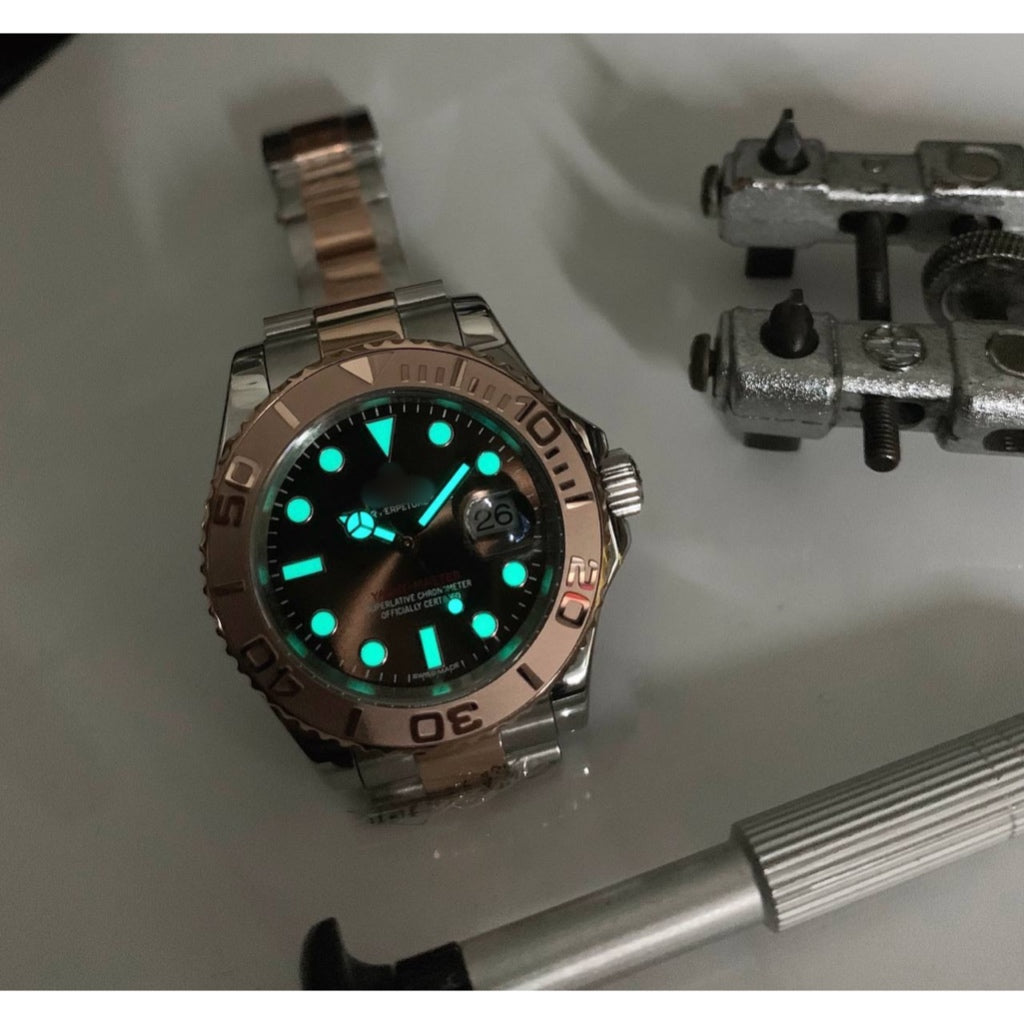 READY STOCK YM BROWN DIAL 40 MM AUTOMATIC MEN WATCH