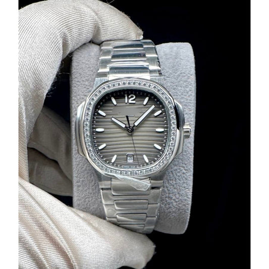 READY STOCK CLASSIC PP 7118 35MM QUARTZ DIAMOND BEZEL  LADIES WATCH
