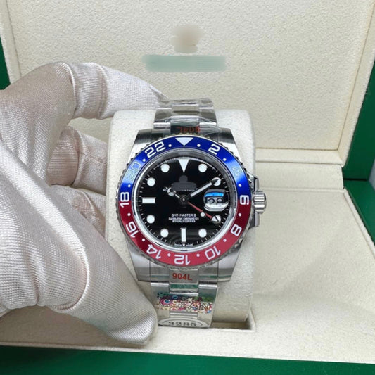 READY STOCK CLEAN PLUS SEMI PEPSI GMT BLUE RED 40 MM AUTOMATIC MEN WATCH