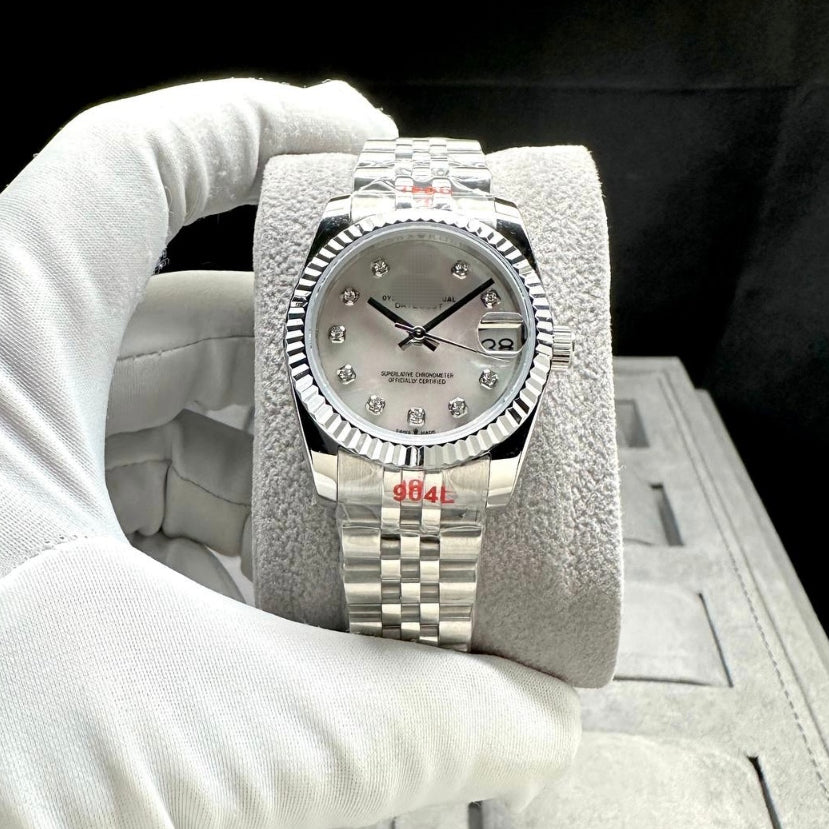 READY STOCK UPGRADED SEMI PREMIUM GRADE 31 mm DJ AUTOMATIC LADIES WATCH