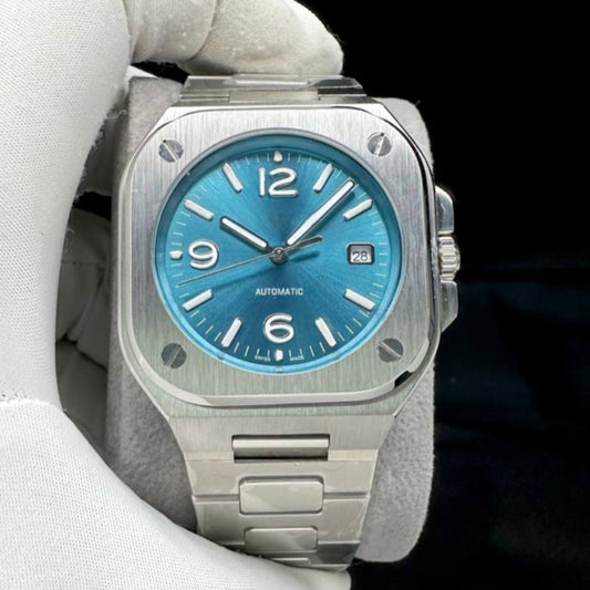 READY STOCK B.R.0.5 LIGHT BLUE DIAL AUTOMATIC 40 MM MEN WATCH