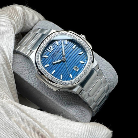 READY STOCK CLASSIC PP 7118 35MM QUARTZ DIAMOND BEZEL  LADIES WATCH