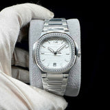 READY STOCK CLASSIC PP 7118 35MM QUARTZ DIAMOND BEZEL  LADIES WATCH